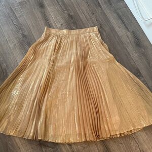 Kate Spade Shiny Gold A-Line Skirt